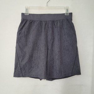 VRST Short Mens S Charcoal/Black Print Lined 6.5" Drawstring Pockets Hybrid Swim